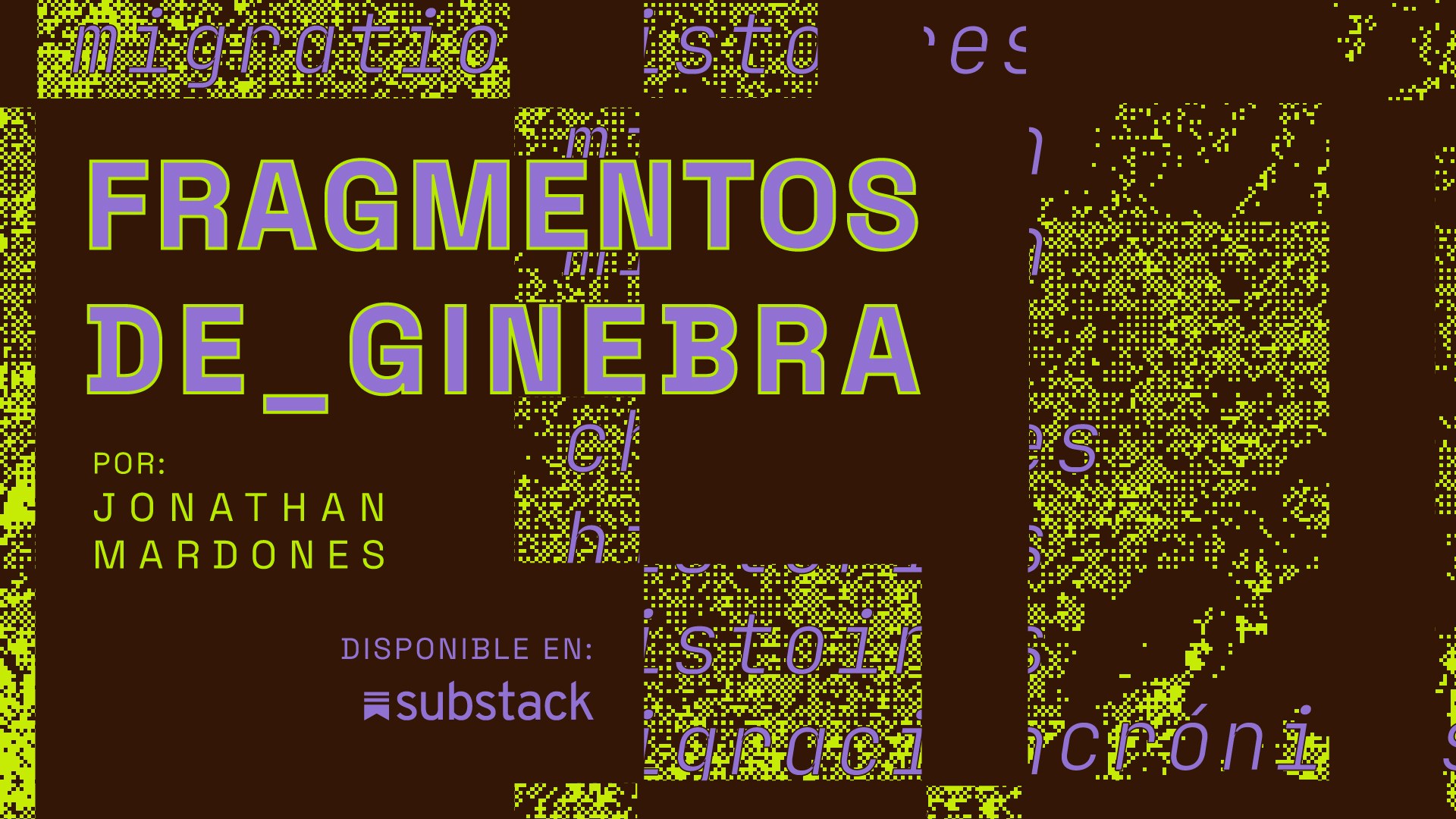Portada de Fragmentos de Ginebra, por Jonathan Mardones